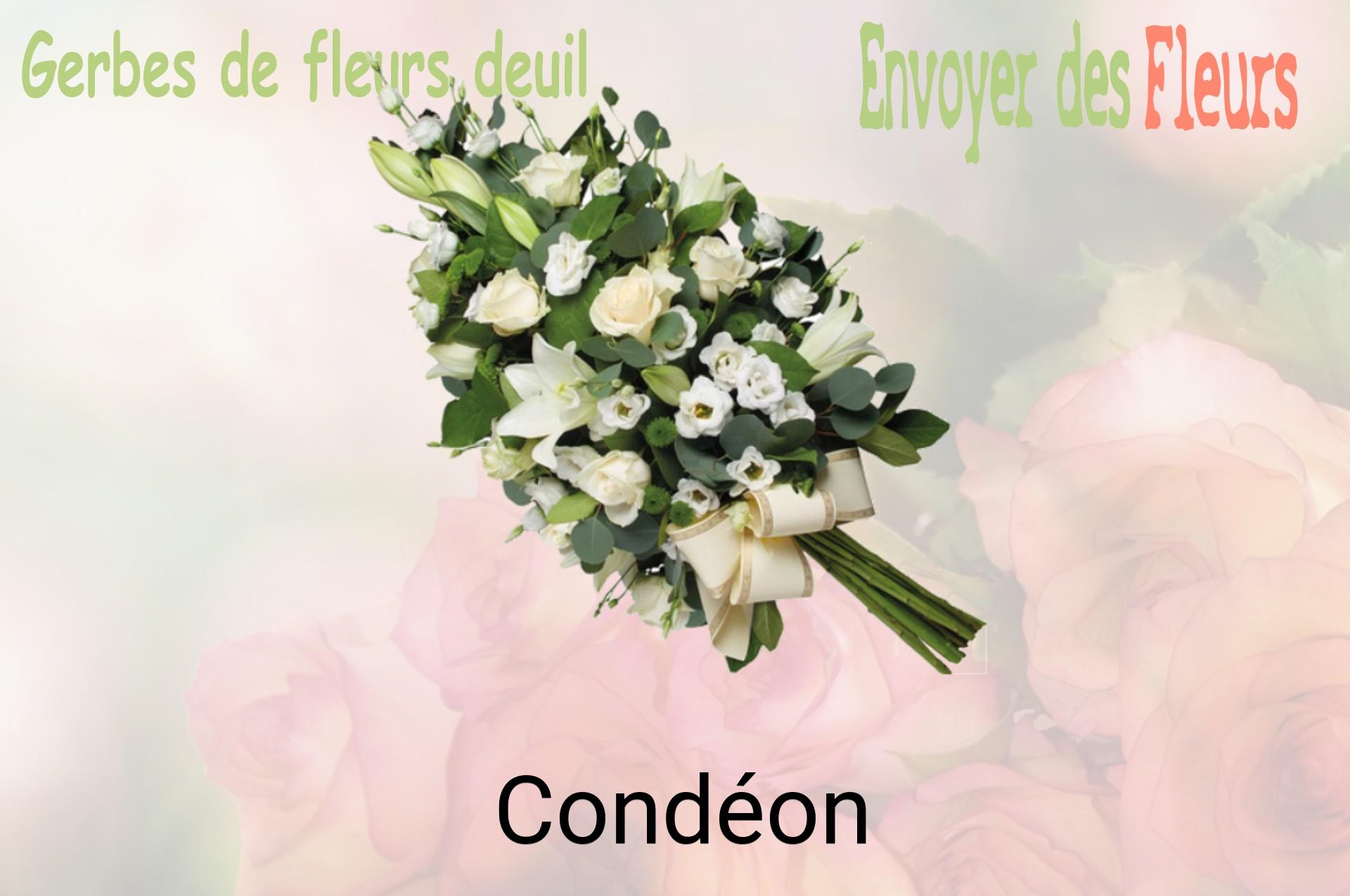 Gerbe de fleurs de deuil livrée à Condéon
